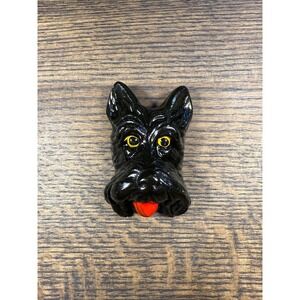 Vintage Chalkware Scottie Dog Plaque: Mid-Century Terrier‎ Wall Decor
